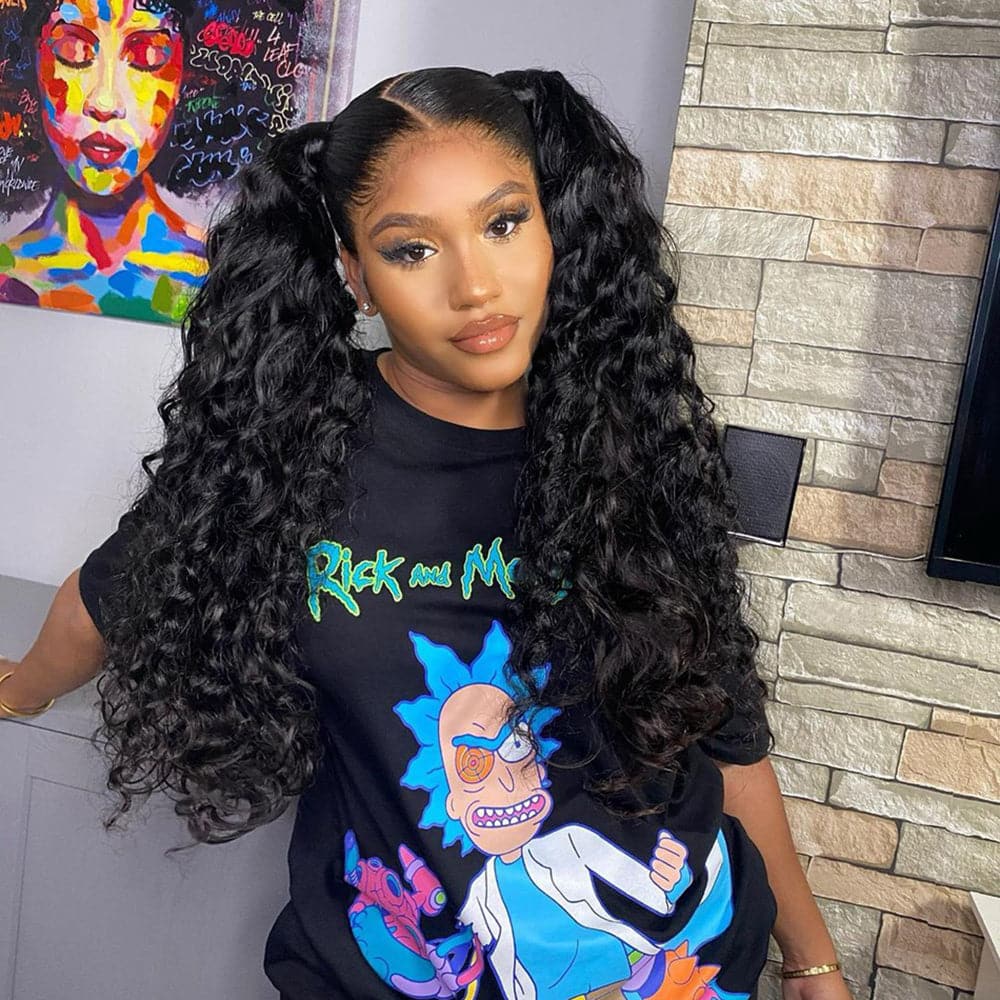 Water Wave Full Lace Human Hair Wig Sterly 100% Human Hair Wigs 180% Density
