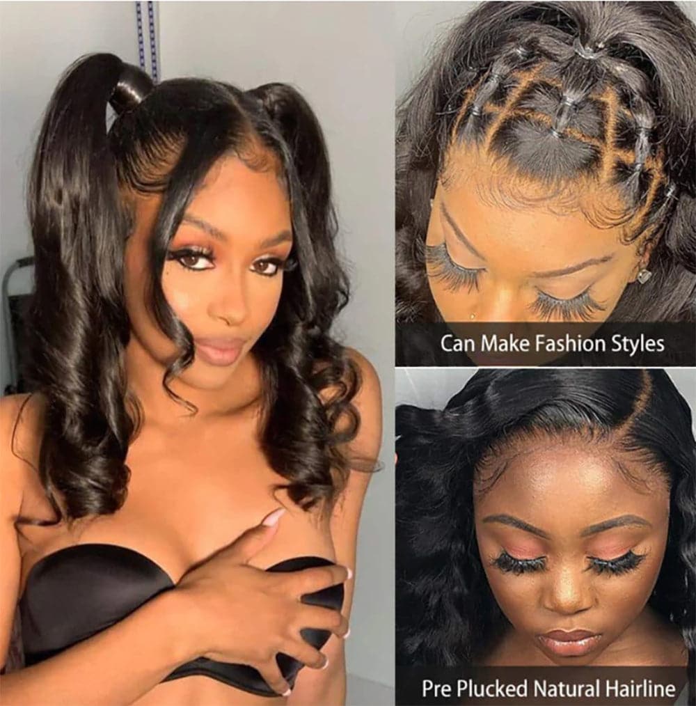 Perruques de cheveux humains Sterly Loose Wave 4×4 avec fermeture transparente HD pour femmes