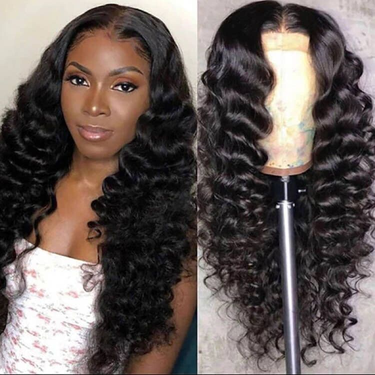 Long Hair Wigs For Women Loose Wave Human Hair Invisible Wigs 180% Density 32-40inch