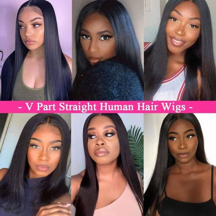 Trendy V Part Straight Hair Wigs Glueless No Leave Out And No Sew In Beginner Friendly