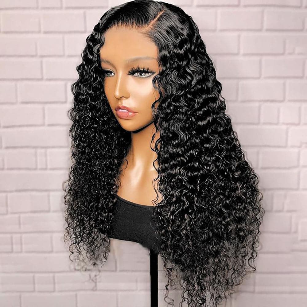 Perruques cheveux longs pour femmes, cheveux humains bouclés, invisibles, densité 180 %, 32 à 40 pouces