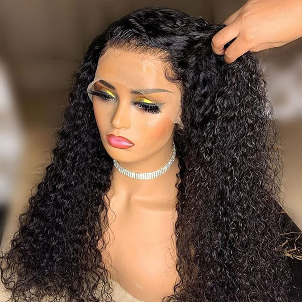 Perruques cheveux longs pour femmes, cheveux humains bouclés, invisibles, densité 180 %, 32 à 40 pouces