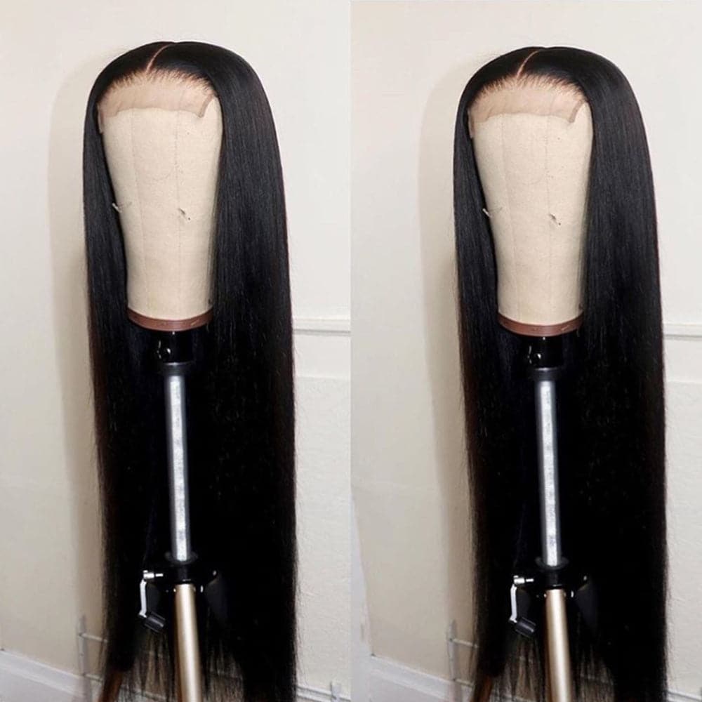 Sterly Glueless Straight 4×4 HD Transparent Lace Closure Wigs Human Hair