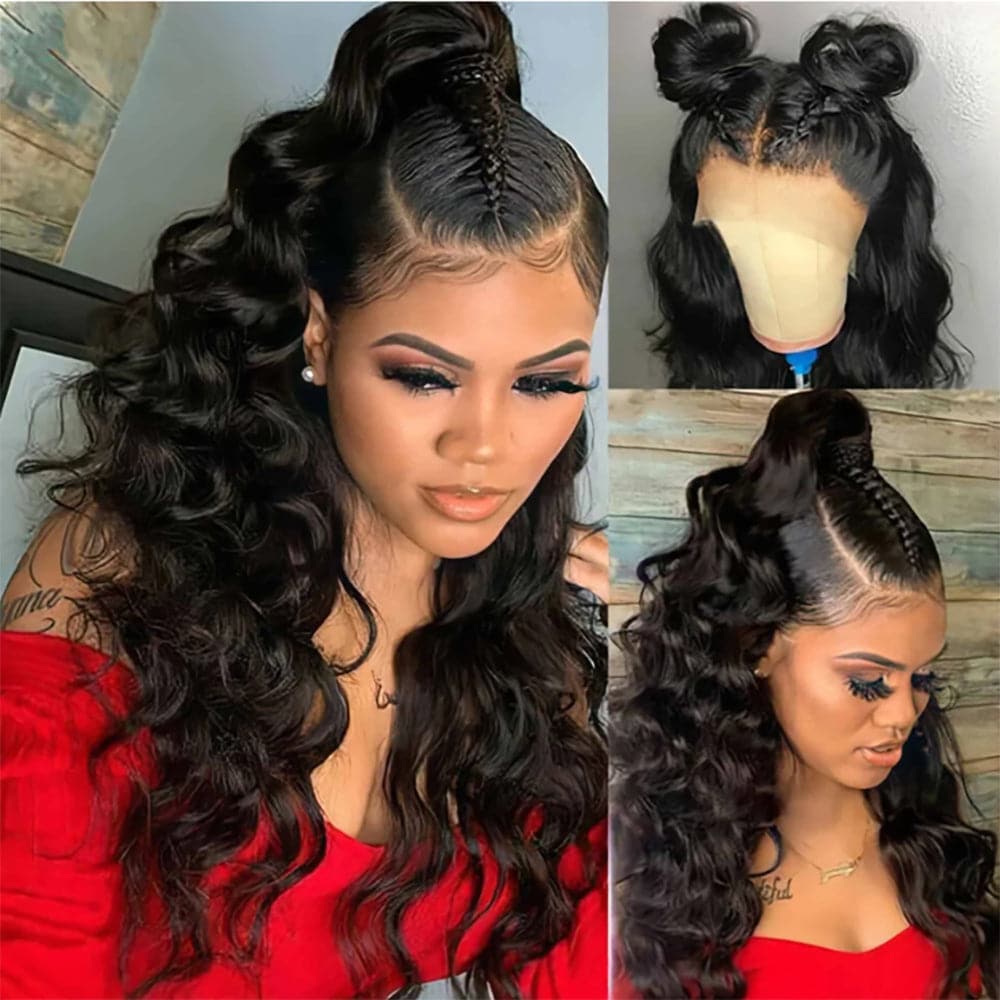 Perruques en cheveux humains ondulés 13×4 HD transparentes avec dentelle frontale Sterly Hair