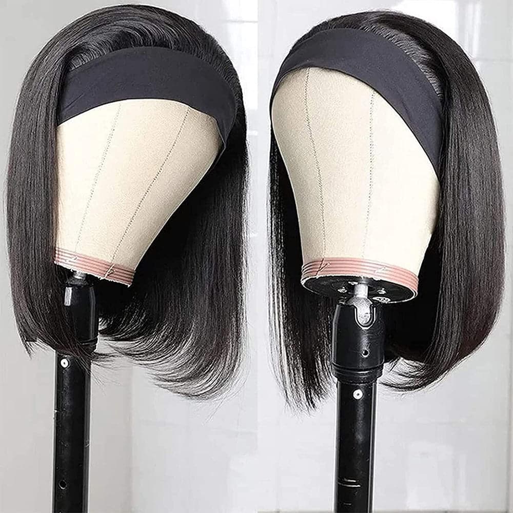 Headband Bob Wig Human Hair Straight Short Bob Wigs For Black Women Sterly Hair