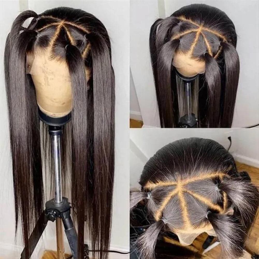 Straight Full Lace Human Hair Wig Sterly 100% Human Hair Wigs 180% Density