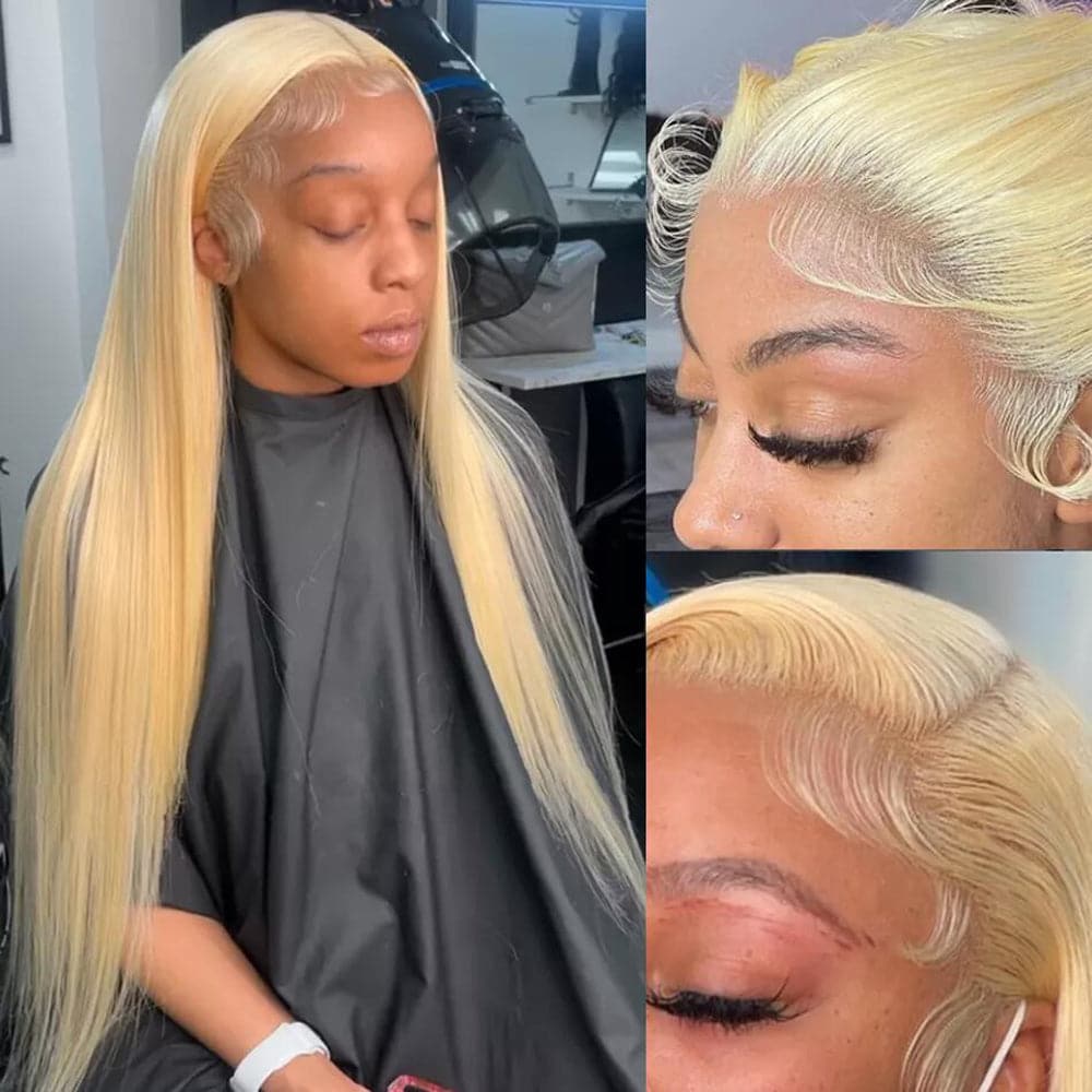 613 Blonde 40inch Long Wig 4×4/13x4 Transparent Lace Front Human Hair Wigs 150% Density