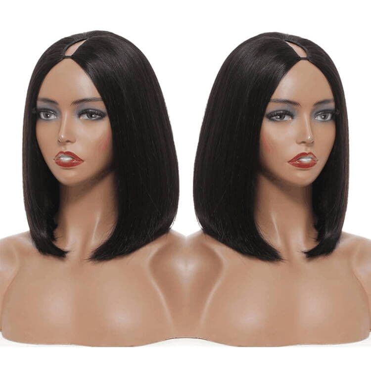 Sterly V Part Straight Bob Wig No Leave Out Thin Part Wig No Sew in Beginner Friendly