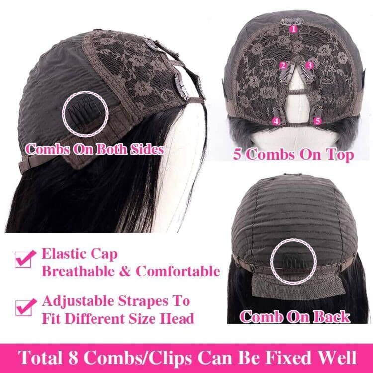 Trendy V Part Straight Hair Wigs Glueless No Leave Out And No Sew In Beginner Friendly
