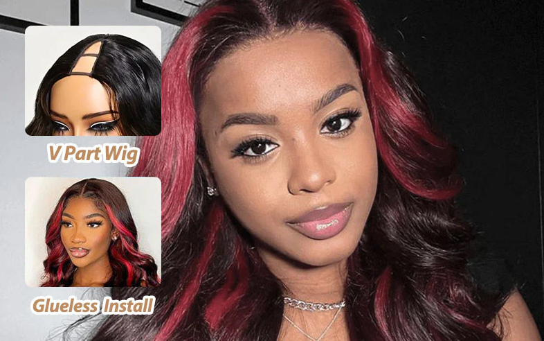 How to Install V Part Glueless Wigs？