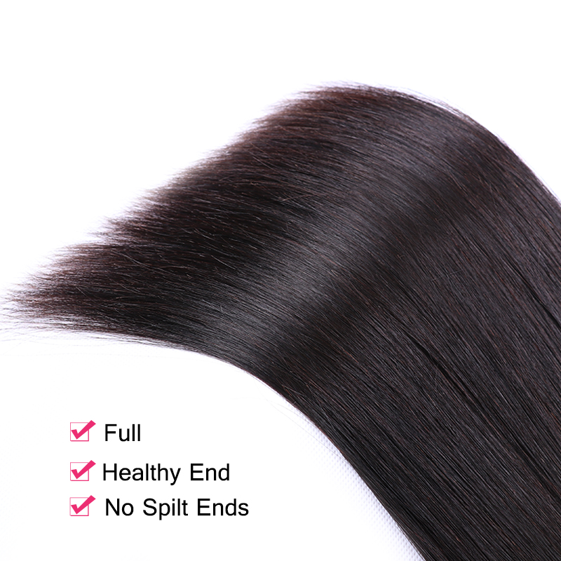 8inch-32inch Straight Human Hair Bundles with 5x5 Lace Closure