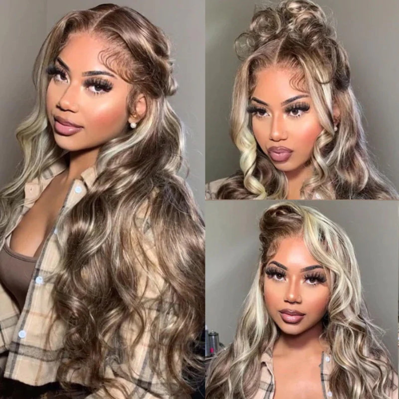 Sterly P6/613 Piano 13×4 Lace Frontal Wig Brown with Blonde Highlights Wig