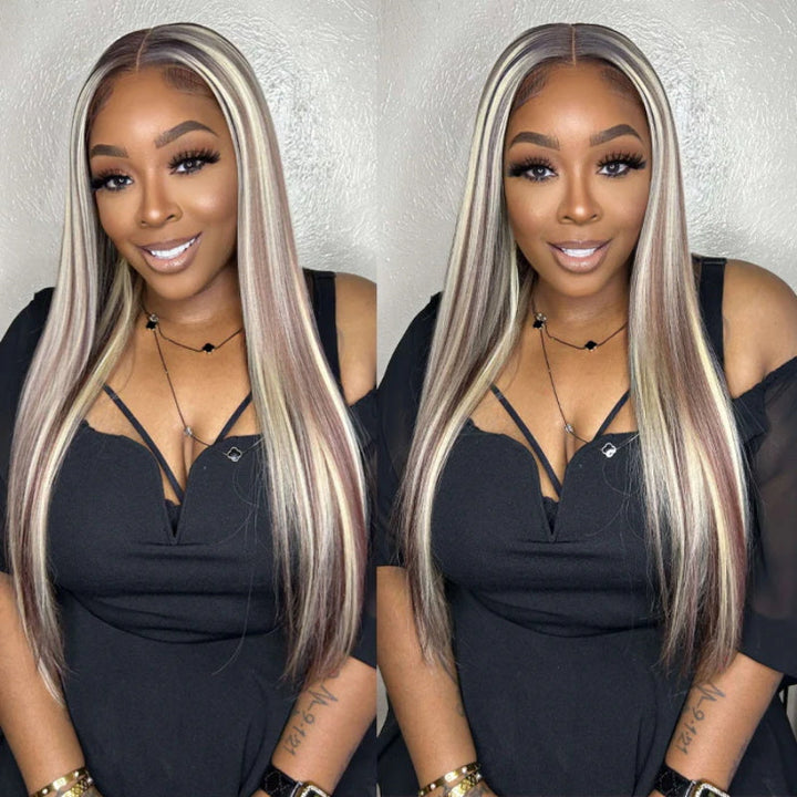 Sterly P6/613 Piano 13×6 Lace Frontal Wig Brown with Blonde Highlights Wig Blonde Magic - sterlyhair