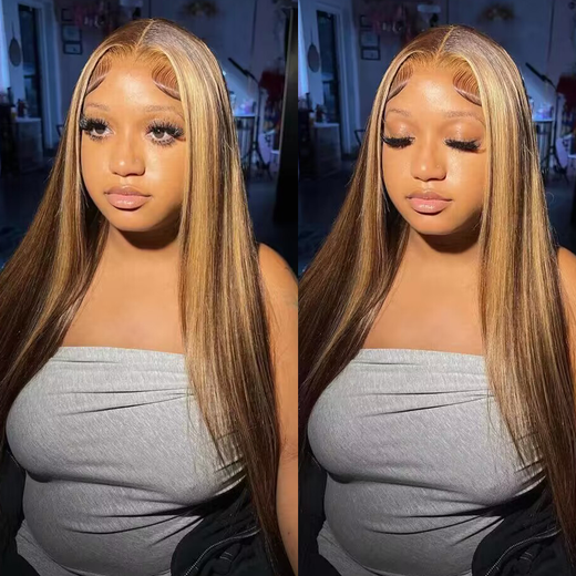 Sterly P4/27 Highlight Wig Straight Hair Lace Front Human Hair Wig - sterlyhair