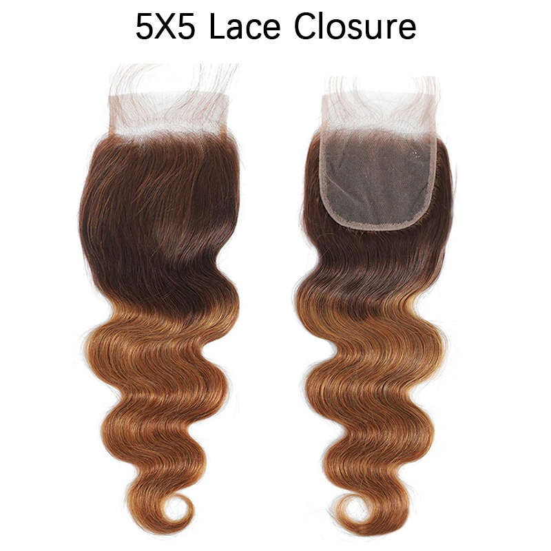 Sterly T4/30 Colored Ombre Body Wave Human Hair Bundles With 13×6 Lace Frontal