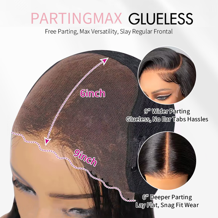 Glueless Straight Human Hair Wig 9x6 Lace Wig Pre Bleached Knots Ready to Go Wig - sterlyhair