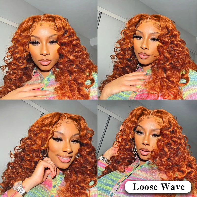 Special Offer | #350 Ginger Deep Wave Frontal Wig 13×6 Lace Human Hair Wig