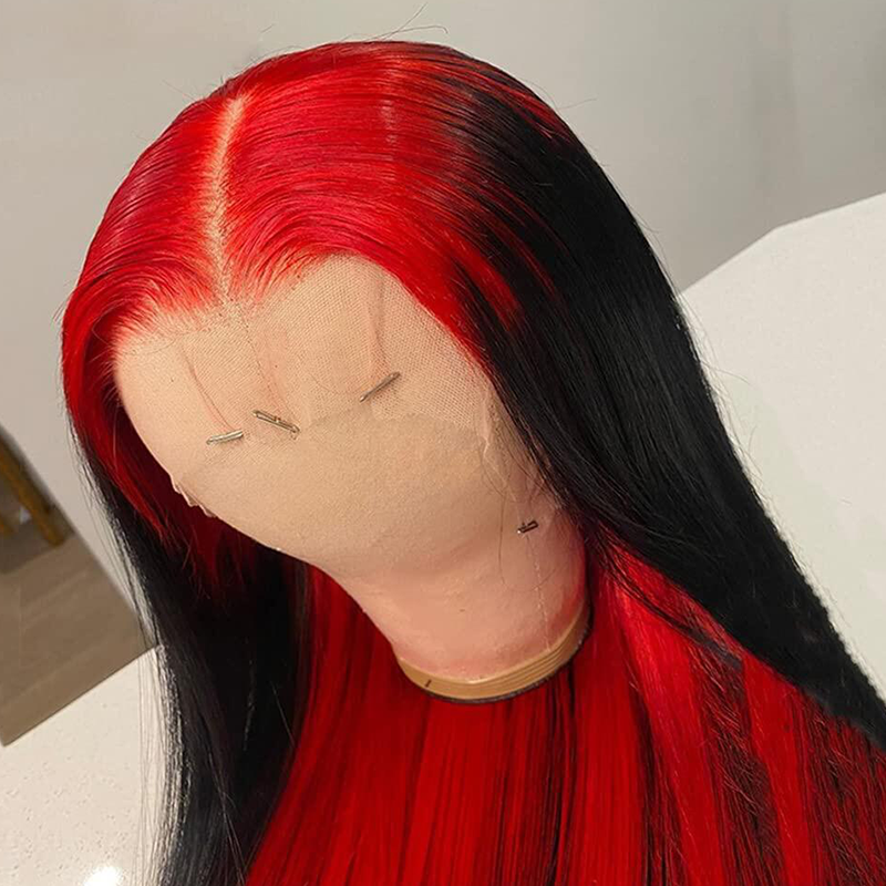Sterly Highlight Red Human Hair Lace Front Wigs 13X6 Straight Human Hair Wigs for Black Women