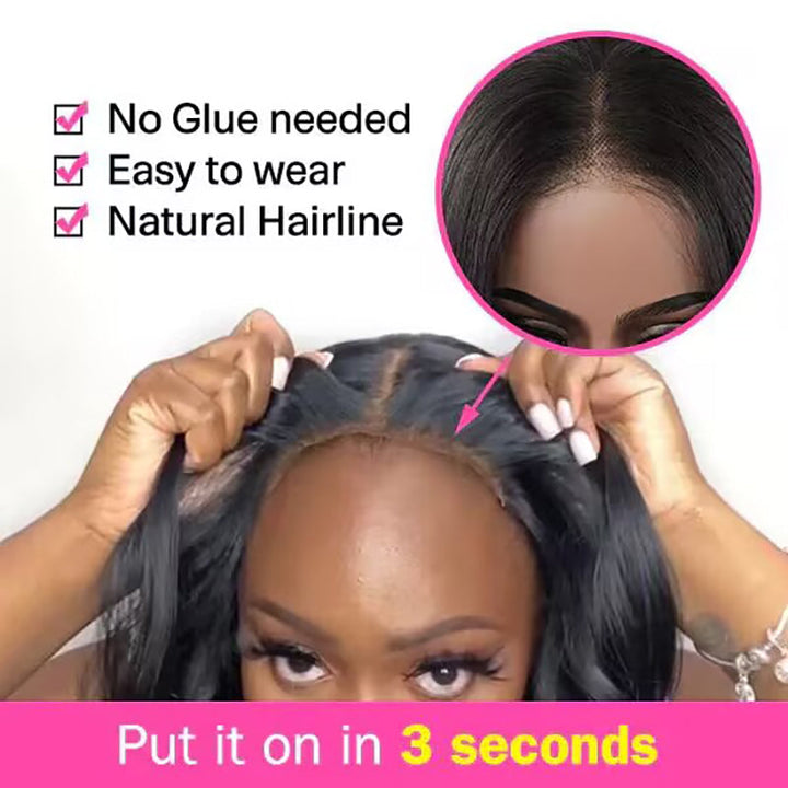 Pre Bleached Straight Wear Go Glueless Bob Wigs 7×6 /13×6 Bob Wigs Human Hair - sterlyhair