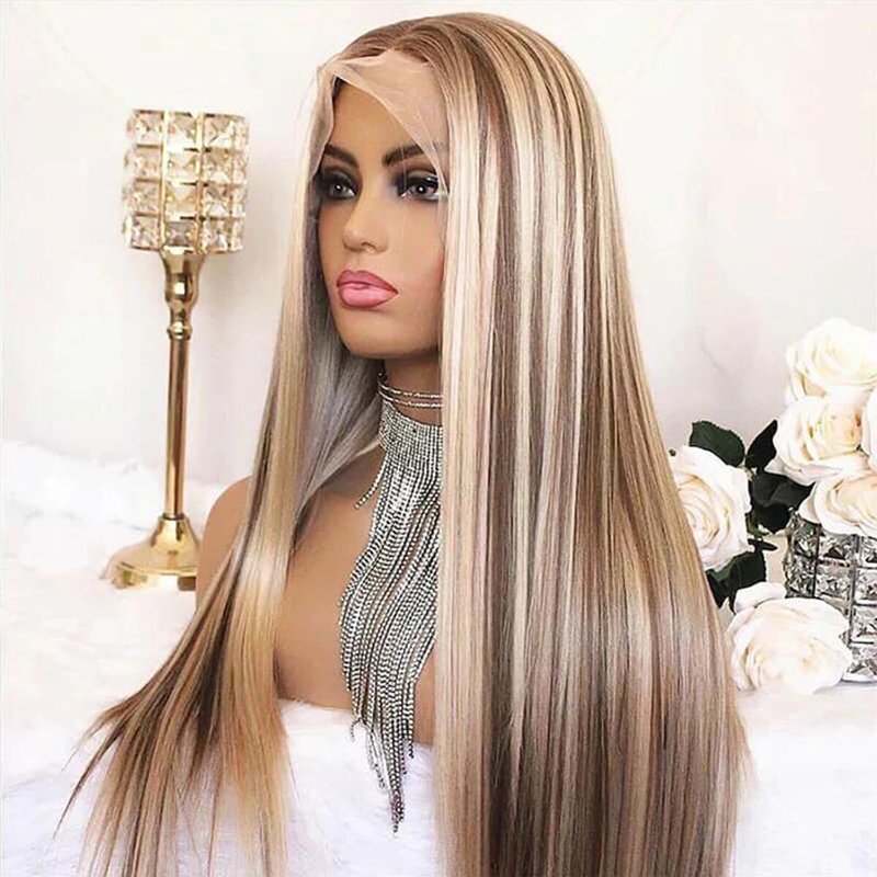 Sterly P4/613 Piano 13×4 Lace Frontal Wig Brown with Blonde Highlights Wig