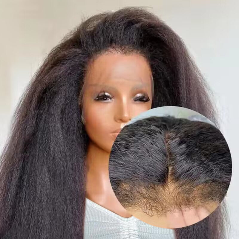 Type 4C Edges Wig | Real HD Lace Kinky Straight 7×6/13×6 Human Hair Wigs With Baby Hair - sterlyhair