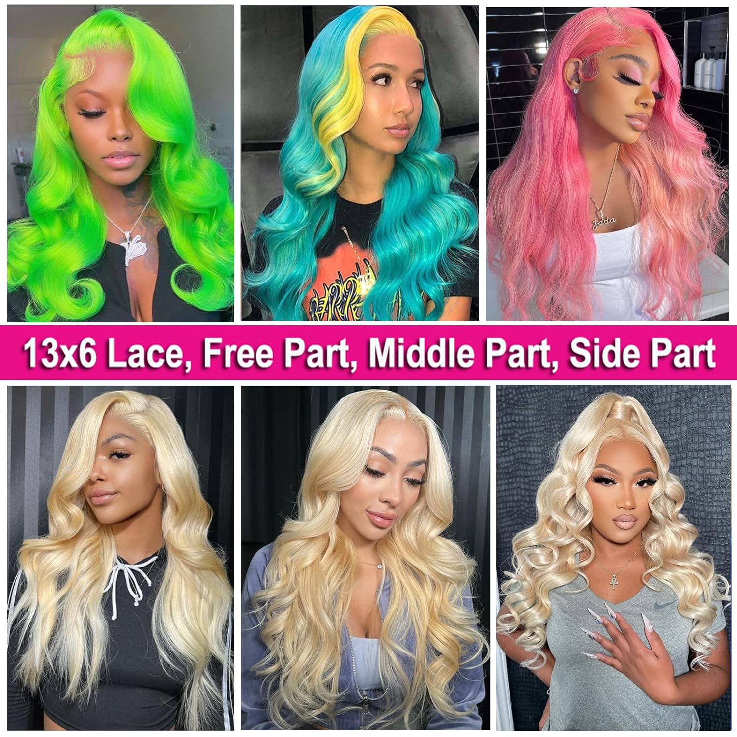 Sterly #613 Blonde 13x6 Long Body Wave / Deep Wave / Straight Lace Front Human Hair Wigs