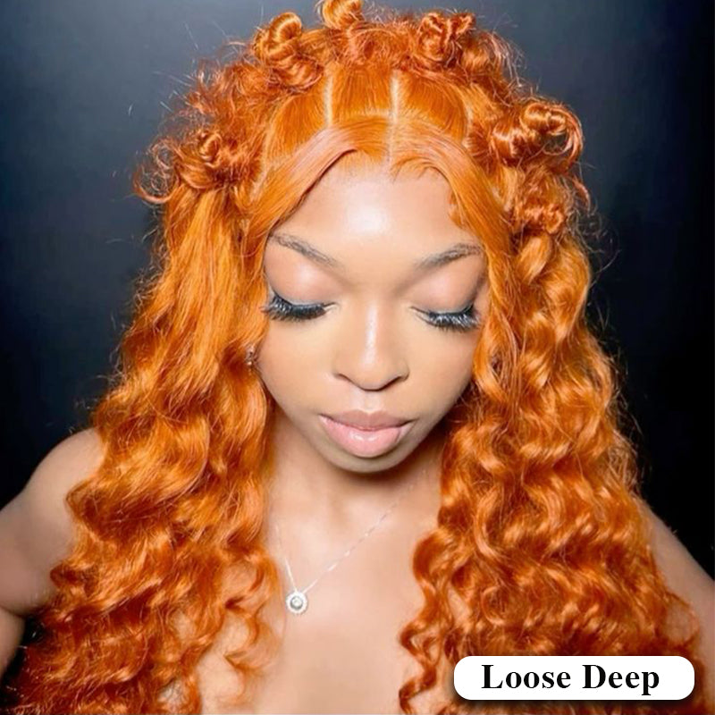 Special Offer | #350 Ginger Deep Wave Frontal Wig 13×6 Lace Human Hair Wig