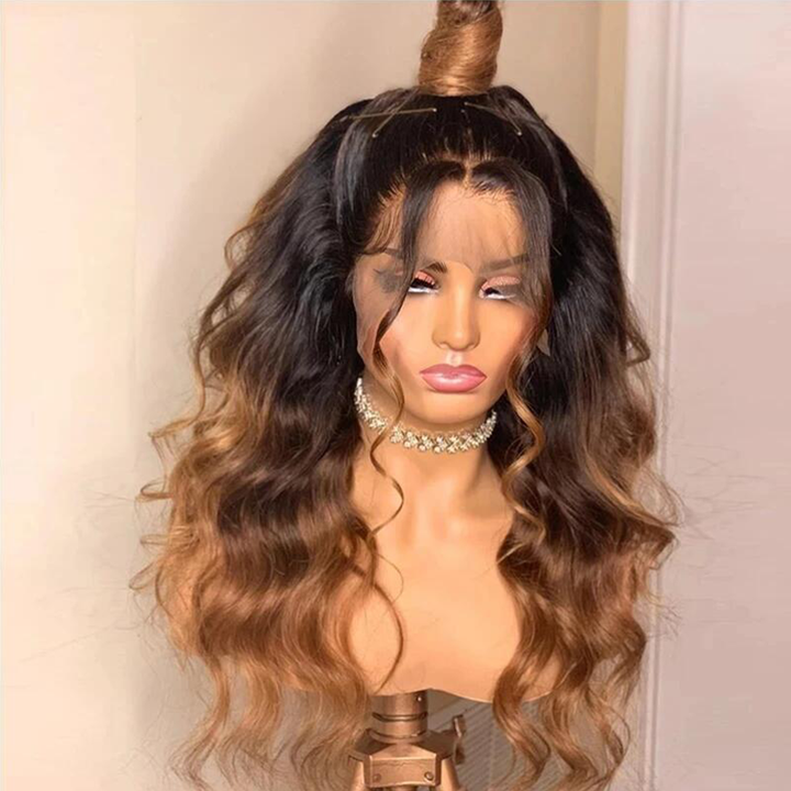 Sterly Loose Body Ombre Brown Blonde 5x5 Transprent Lace Wear Go Human Hair Wig pre-bleached Knots - sterlyhair