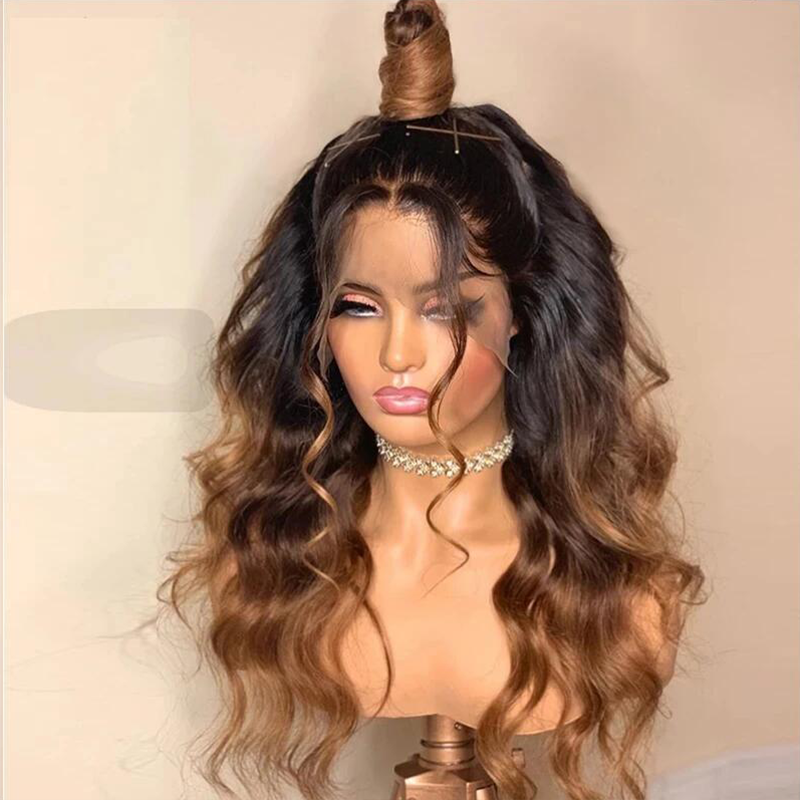 Sterly Loose Body Ombre Brown Blonde 5x5 Transprent Lace Wear Go Human Hair Wig pre-bleached Knots - sterlyhair