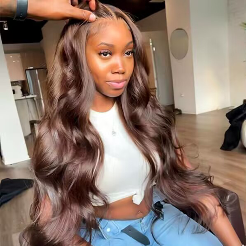 Sterly #4 Brown Loose Body 5×5 Ready To Go Wigs Colored Brown Lace Front Wigs - sterlyhair