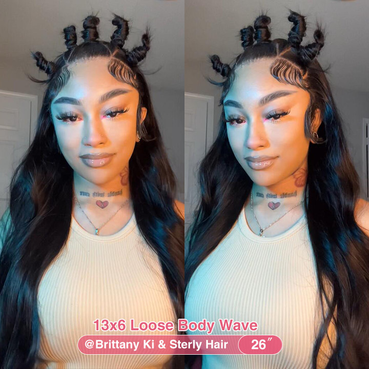 Sterly 5x5 Wear Go Glueless Pre-Cut Lace &amp; Pre-Bleached Loose Body Wave Wig 180% Density - sterlyhair