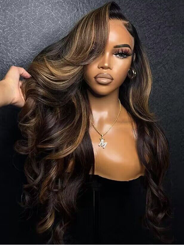 Sterly Loose Body Wave Wig Light Brown and Honey Bronde Balayage - sterlyhair