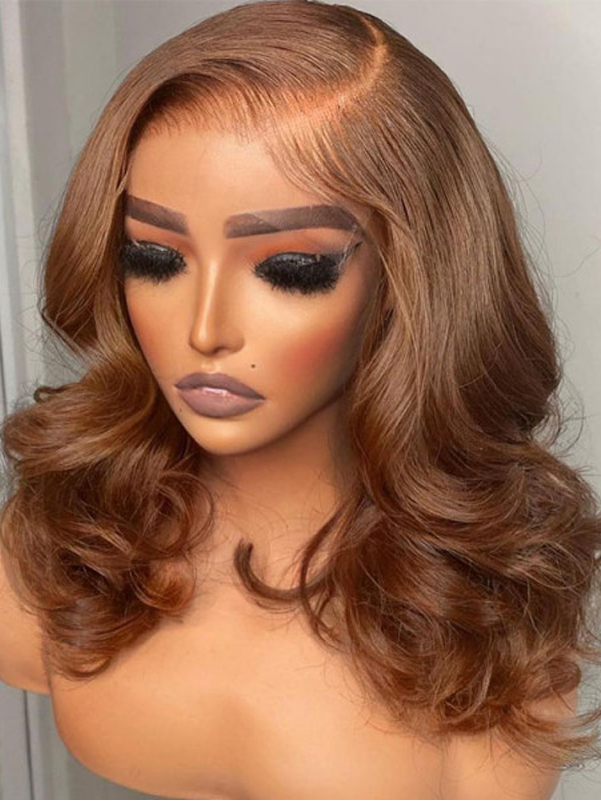 #6 Chestnut Brown Hair Wig Sterly Light Brown Body Wave Human Hair Wigs - sterlyhair