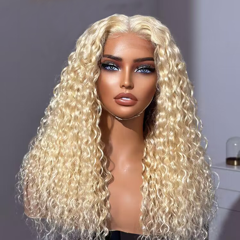 Sterly Hair 613 Blonde 13x6 /5×5 Water Wave Lace Front Wigs Long Blonde Glueless Wig 100% Human Hair
