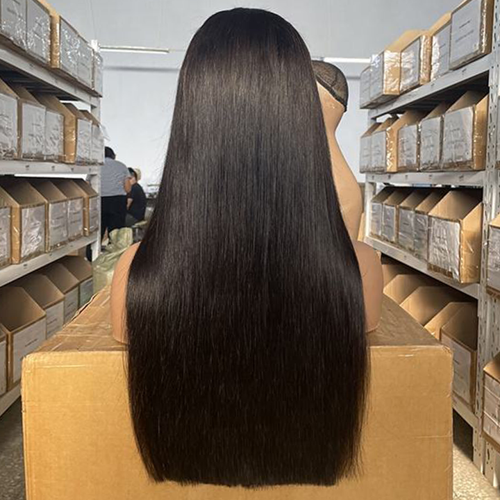 Super Double Drawn Bone Straight 13×6 Frontal Lace Wig Natural Raw Cuticle Aligned 250% Density - sterlyhair