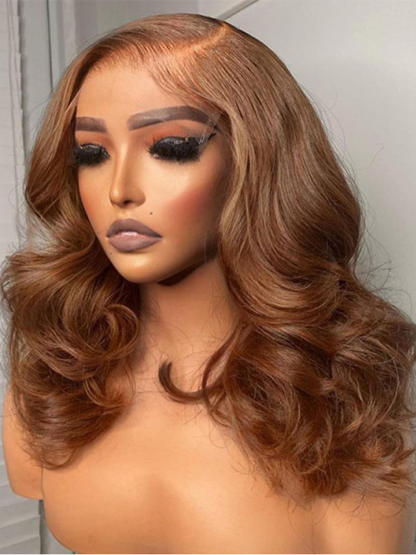 #6 Chestnut Brown Hair Wig Sterly Light Brown Body Wave Human Hair Wigs - sterlyhair
