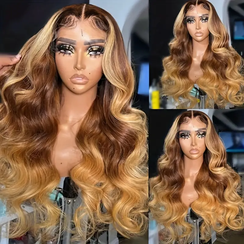 Sterly Ombre Color T6/27 Wear Go Glueless Loose Body Wave Human Hair Wigs