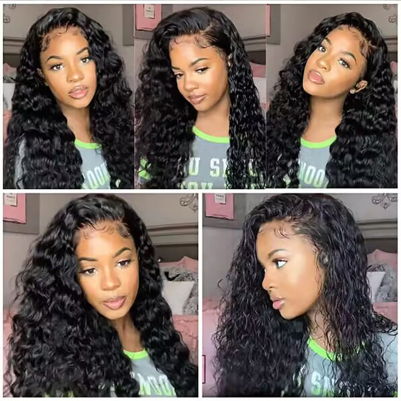 Water Wave 13×4 HD Transparent Lace Front Human Hair Wigs Sterly Hair