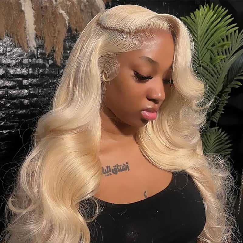 Sterly #613 Blonde Full Lace Human Hair Wigs HD Transparent Straight/Body Wave Lace Frontal Wig