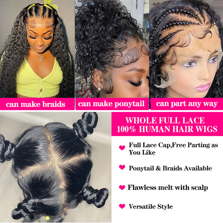 Curly Wave Full Lace Human Hair Wig Sterly 100% Human Hair Wigs - sterlyhair