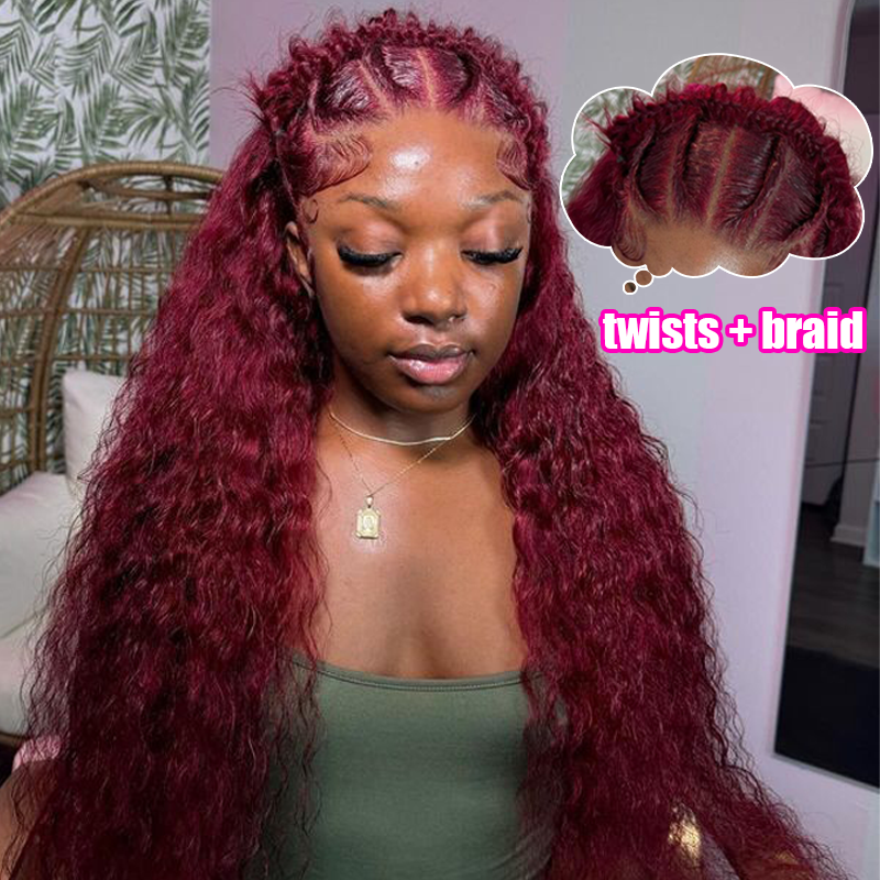 Special Offer| #99J Burgundy Deep Wave Wig Sterly 13×6 Full Lace Frontal Human Hair Wigs