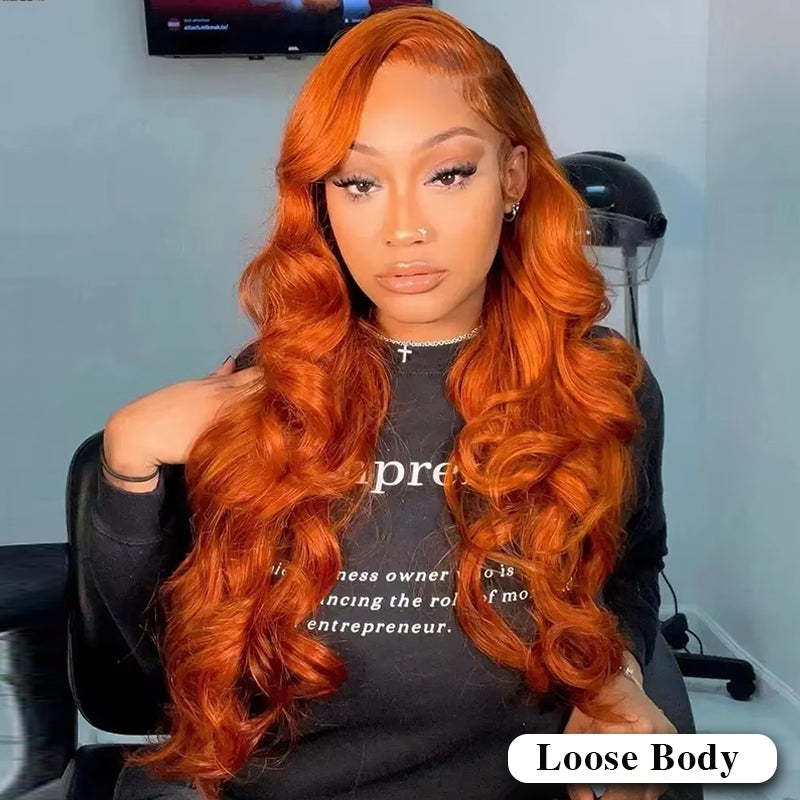 Special Offer | #350 Ginger Deep Wave Frontal Wig 13×6 Lace Human Hair Wig