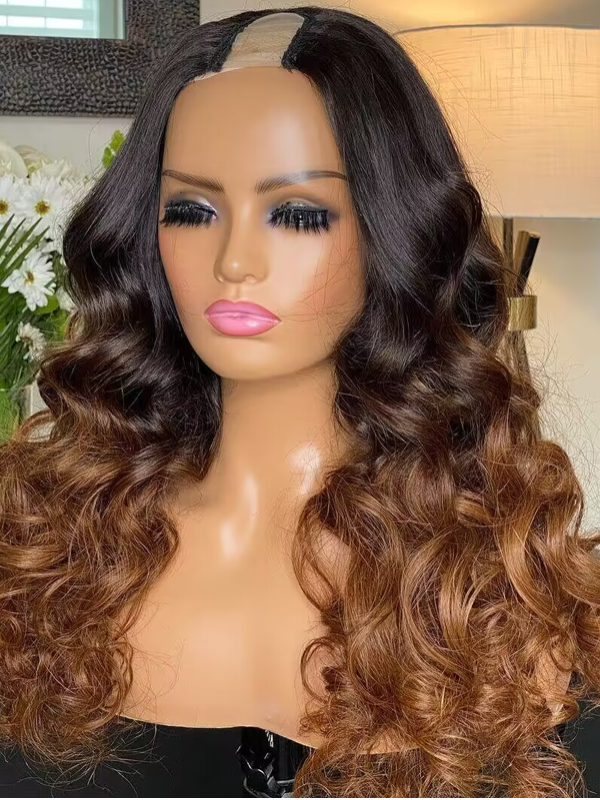 Ombre Color U part Wig Body Wave 100% Human Hair Wig - sterlyhair