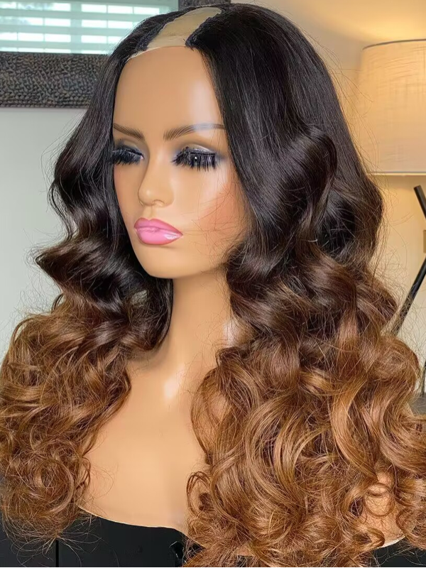 Ombre Color U part Wig Body Wave 100% Human Hair Wig - sterlyhair