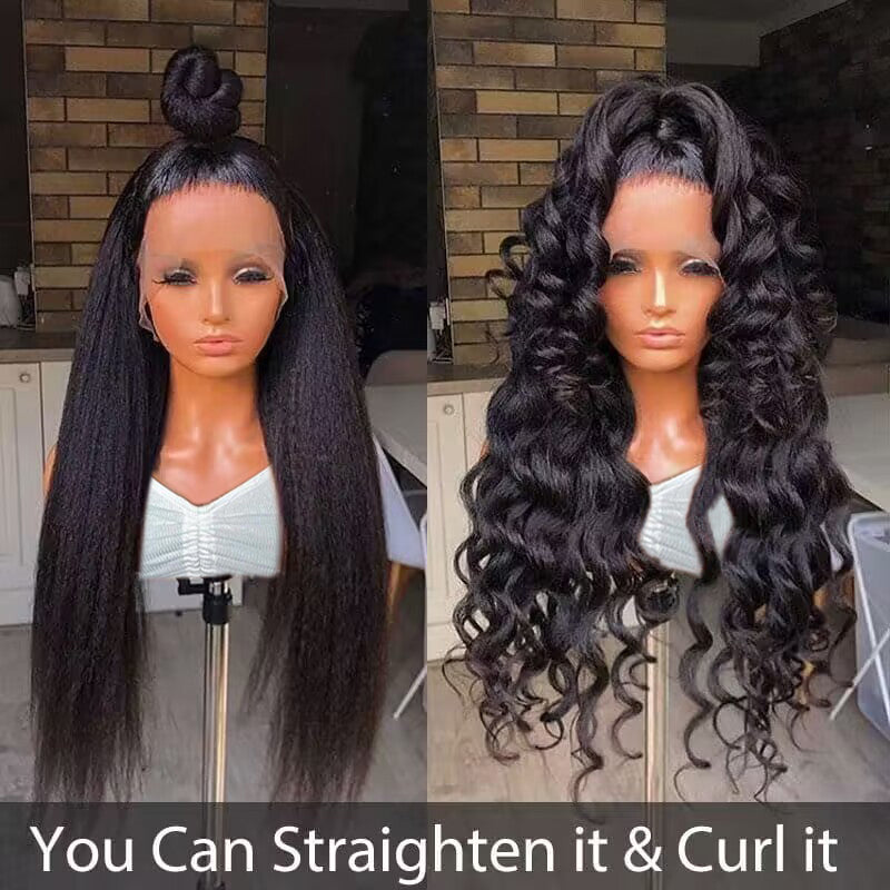 Glueless 13x6 Kinky Straight Wig 16-34inch Transparent HD Lace Frontal Wigs Sterly Hair - sterlyhair
