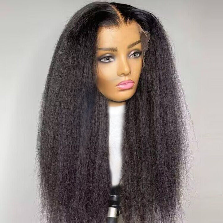 Sterly Wear And Go Glueless Wigs Yaki -Straight 13×6 HD Transparent Lace Human Hair Wigs - sterlyhair