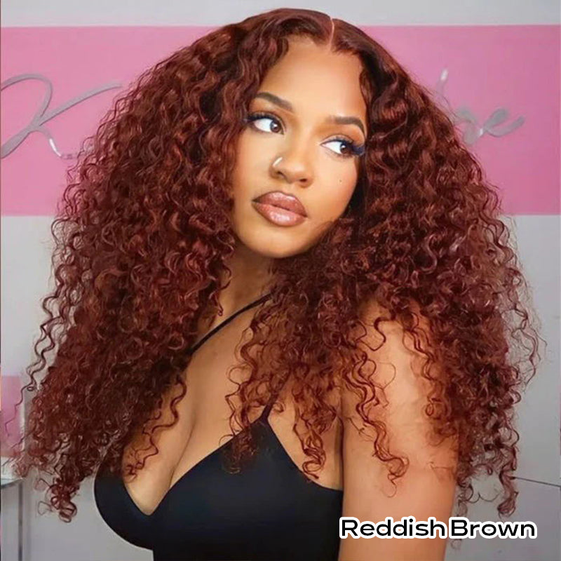 Affordable Reddish Brown /#99J Burgundy Deep Wave Wig Sterly 13×6 Full Lace Frontal Human Hair Wigs