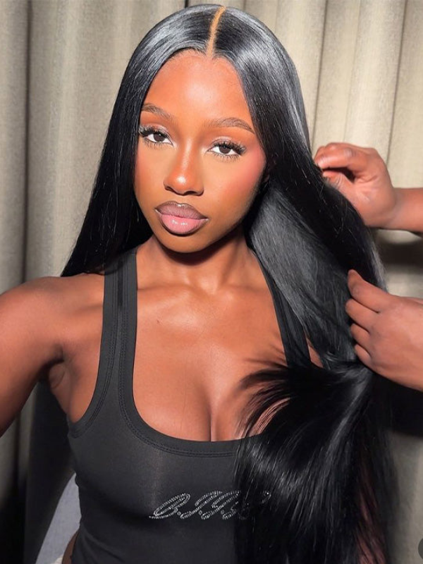 Sterly 3-In-1 Straight Half Wig Glueless Install with Drawstring Flip Over Wig Beginner Friendly