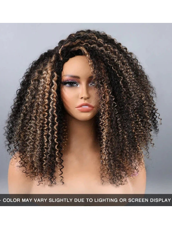 Highlight Kinky Curly Wave 3-In-1 Half Wig Glueless Install with Drawstring  Beginner Friendly
