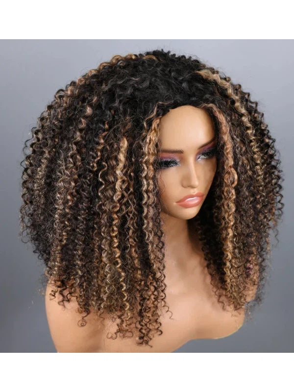 Highlight Kinky Curly Wave 3-In-1 Half Wig Glueless Install with Drawstring  Beginner Friendly